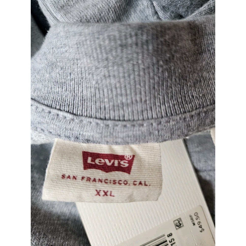 Levi's Men's Gray Logo Crewneck Sweatshirt XXL Pullover Fleece - Picture 3 of 4